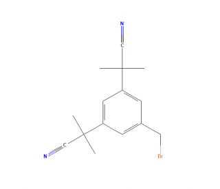 &alpha;,&alpha;,&alpha;&prime;,&alpha;&prime;-Tetramethyl-5-bromomethyl-1,3-benzenediacetonitrile (CAS 120511-84-4) - chemical structure image