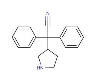 &alpha;,&alpha;-Diphenyl-3-pyrrolidineacetonitrile (CAS 103887-39-4) - chemical structure image
