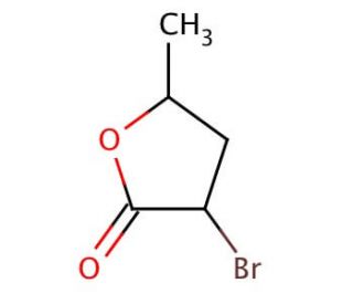 &alpha;-Bromo-&gamma;-valerolactone, mixture of cis and trans (CAS 25966-39-6) - chemical structure image