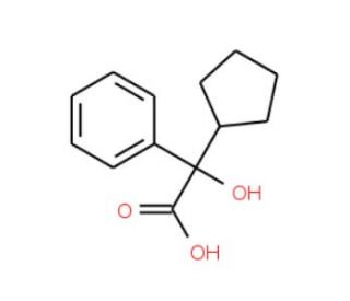 &alpha;-Cyclopentylmandelic acid (CAS 427-49-6) - chemical structure image