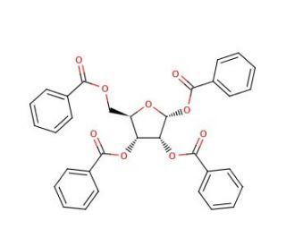 &alpha;-D-Ribofuranose 1,3,5-tribenzoate (CAS 22224-41-5) - chemical structure image
