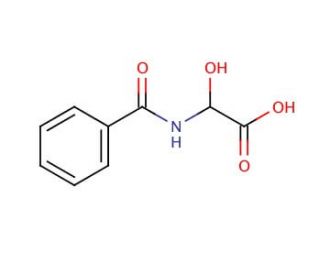 &alpha;-Hydroxyhippuric acid (CAS 16555-77-4) - chemical structure image