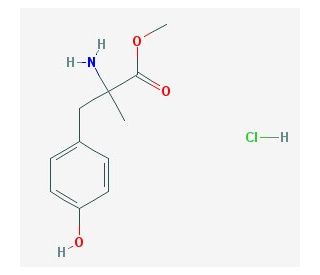 &alpha;-Methyl-D,L-p-tyrosine, Methyl Ester, Hydrochloride (CAS 7361-31-1) - chemical structure image