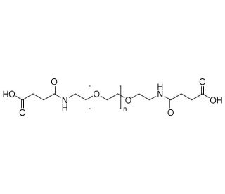 &alpha;,&omega;-Bis{2-[(3-carboxy-1-oxopropyl)amino]ethyl}polyethylene glycol (CAS 74558-41-1) - chemical structure image