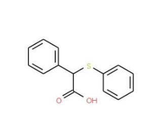 &alpha;-(Phenylthio)phenylacetic acid (CAS 10490-07-0) - chemical structure image