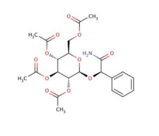 (&alpha;R)-&alpha;-[(2,3,4,6-Tetra-O-acetyl-&beta;-D-glucopyranosyl)oxy]benzeneacetamide - chemical structure image
