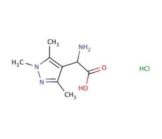 amino(1,3,5-trimethyl-1H-pyrazol-4-yl)acetic acid hydrochloride - chemical structure image