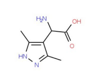 Amino-(3,5-dimethyl-1H-pyrazol-4-yl)-acetic acid (CAS 67809-62-5) - chemical structure image