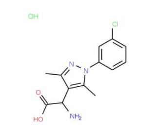 Amino[1-(3-chlorophenyl)-3,5-dimethyl-1H-pyrazol-4-yl]acetic acid hydrochloride - chemical structure image