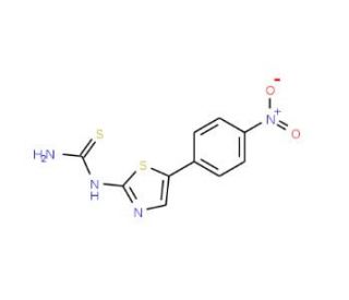Amino{[4-(4-nitrophenyl)thiazol-2yl)]amino}methane-1-thione (CAS 14015-63-5) - chemical structure image