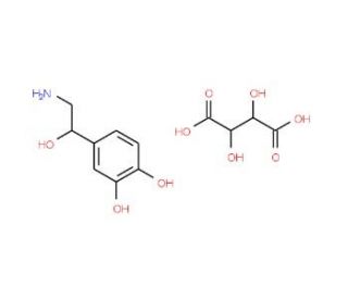 (&minus;)-Arterenol bitartrate salt (CAS 51-40-1) - chemical structure image