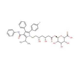 Atorvastatin Acyl-β-D-glucuronide 70%, contains up to 30% lactone (CAS 463962-58-5) - chemical structure image