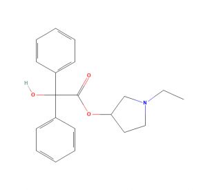Benzilic Acid 1-Ethyl-3-pyrrolidinyl Ester (CAS 94576-88-2) - chemical structure image