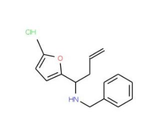 Benzyl-[1-(5-methyl-furan-2-yl)-but-3-enyl]-amine hydrochloride - chemical structure image