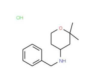 Benzyl-(2,2-dimethyl-tetrahydro-pyran-4-yl)-amine hydrochloride - chemical structure image
