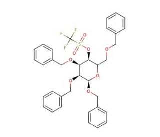 Benzyl 2,3,6-Tri-O-benzyl-4-O-trifluoromethanesulfonyl-&beta;-D-galactopyranoside (CAS 182760-13-0) - chemical structure image