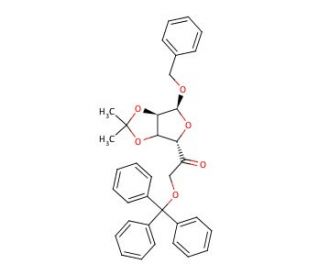 Benzyl 2,3-O-Isopropylidene-6-O-trityl-5-keto-&alpha;-D-mannofuranose (CAS 91364-12-4) - chemical structure image