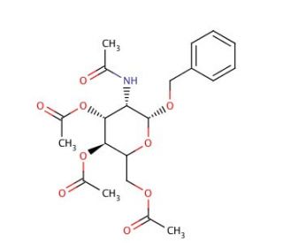 Benzyl 2-Acetamido-2-deoxy-3,4,6-tri-O-acetyl-&beta;-D-glucopyranoside (CAS 13341-66-3) - chemical structure image