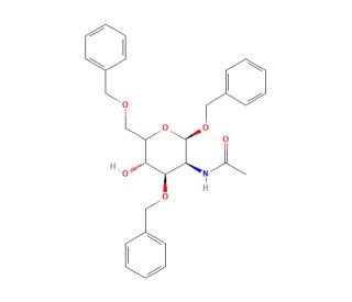 Benzyl-2-acetamido-2-deoxy-3,6-di-O-benzyl-beta-D-glucopyranoside (CAS 62867-63-4) - chemical structure image