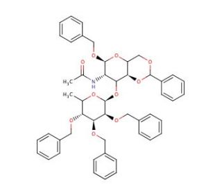 Benzyl 2-Acetamido-2-deoxy-3-O-(2,3,4-tri-O-benzyl-&alpha;-L-fucopyranosyl)-4,6-benzylidene-&alpha;-D-glucopyranoside (CAS 196941-73-8) -