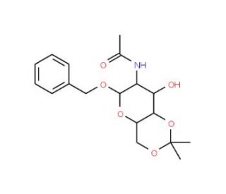 Benzyl-2-acetamido-2-deoxy-4,6-O-isopropylidene-alpha-D-glucopyranoside (CAS 66026-10-6) - chemical structure image