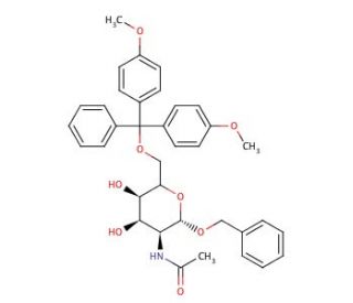 Benzyl 2-Acetamido-2-deoxy-6-dimethoxytrityl-&alpha;-D-galactopyranoside - chemical structure image