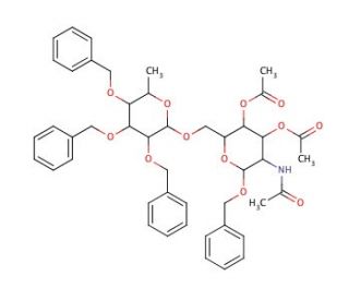 Benzyl 2-Acetamido-3,4-di-O-acetyl-2-deoxy-6-O-(tri-O-benzyl-L-fucopyranosyl)-&alpha;-D-glucopyranoside - chemical structure image