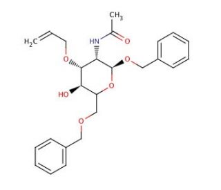 Benzyl 2-Acetamido-3-O-allyl-6-O-benzyl-2-deoxy-α-D-glucopyranoside (CAS 60920-82-3) - chemical structure image