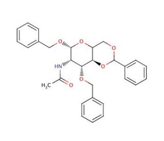 Benzyl 2-acetamido-3-O-benzyl-4,6-O-benzylidene-2-deoxy-&beta;-D-glucopyranoside (CAS 14040-20-1) - chemical structure image