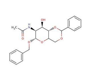 Benzyl 2-Acetamido-4,6-O-benzylidene-2-deoxy-α-D-glucopyranoside (CAS 13343-63-0) - chemical structure image