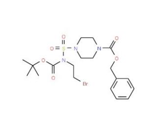 Benzyl 4-{[(2-bromoethyl)(tert-butoxycarbonyl)amino]sulfonyl}tetrahydro-1(2H)-pyrazinecarboxylate - chemical structure image