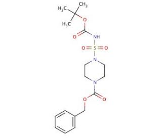 Benzyl 4-{[(tert-butoxycarbonyl)amino]-sulfonyl}tetrahydro-1(2H)-pyrazinecarboxylate (CAS 1000018-21-2) - chemical structure