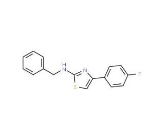Benzyl-[4-(4-fluoro-phenyl)-thiazol-2-yl]-amine - chemical structure image