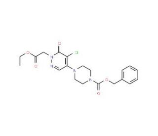 Benzyl 4-[5-chloro-1-(2-ethoxy-2-oxoethyl)-6-oxo-1,6-dihydro-4-pyridazinyl]tetrahydro-1(2H)-pyrazine - chemical structure ima