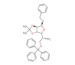 Benzyl 5-Amino-5-deoxy-2,3-O-isopropylidene-6-O-trityl-&alpha;-D-mannofuranoside (CAS 91364-15-7) - chemical structure image