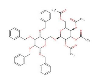 Benzyl 6-O-(2,3,4,6-Tetra-O-acetyl-&alpha;-D-mannopyranosyl)-2,3,4-tri-O-benzyl-&alpha;-D-mannopyrannoside - chemical structure image