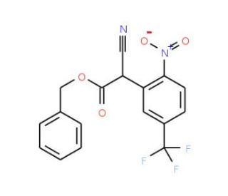 Benzyl &alpha;-cyano-2-nitro-5-(trifluoromethyl)phenylacetate (CAS 605668-92-6) - chemical structure image