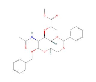 Benzyl N-Acetyl-4,6-O-benzylidene-&alpha;-isomuramic Acid Methyl Ester (CAS 104371-52-0) - chemical structure image