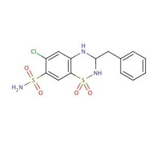 Benzylhydrochlorothiazide (CAS 1824-50-6) - chemical structure image