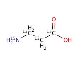 &beta;-Alanine-13C3,15N (CAS 285978-07-6) - chemical structure image