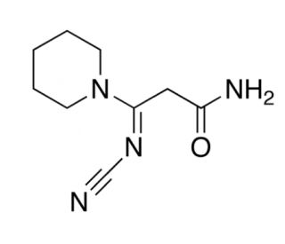 &beta;-(Cyanoimino)-1-piperidinepropanamide (CAS 1798387-81-1) - chemical structure image