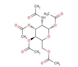 &beta;-D-Glucosamine Pentaacetate (CAS 7772-79-4) - chemical structure image