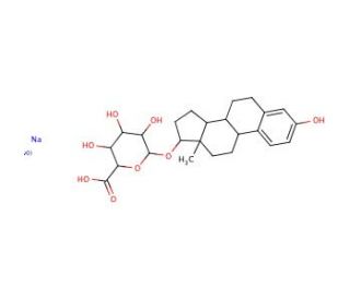 &beta;-Estradiol 17-(&beta;-D-glucuronide) sodium salt (CAS 15087-02-2) - chemical structure image