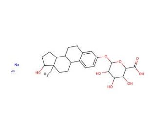 &beta;-Estradiol 3-(&beta;-D-glucuronide) sodium salt (CAS 14982-12-8) - chemical structure image