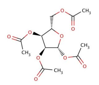 &beta;-L-Ribofuranose 1,2,3,5-tetra-O-acetate (CAS 144490-03-9) - chemical structure image