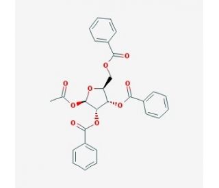 Beta-L-Ribofuranose-1-acetate-2,3,5-tribenzoate (CAS 3080-30-6) - chemical structure image