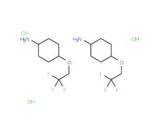 Bis(4-(2,2,2-trifluoroethoxy)cyclohexan-1-amine) trihydrochloride - chemical structure image