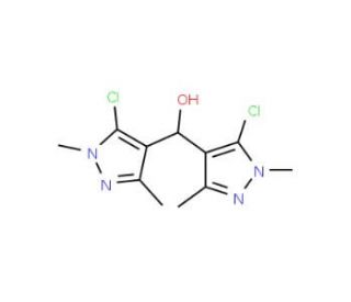 Bis(5-chloro-1,3-dimethyl-1H-pyrazol-4-yl)methanol (CAS 648409-46-5) - chemical structure image