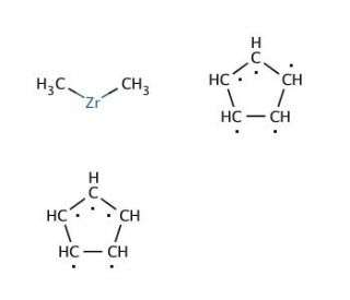Bis(cyclopentadienyl)dimethylzirconium(IV) (CAS 12636-72-5) - chemical structure image