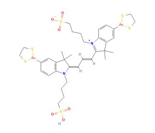 Bis(dithiarsolanyl)-bis(sulfobutyl) Cyanine 3 (CAS 946135-47-3) - chemical structure image